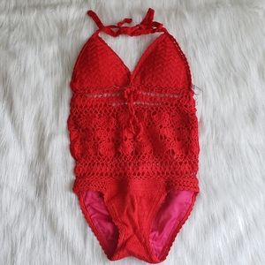 Beauty and the Beach Crochet One-Piece Swimsuit